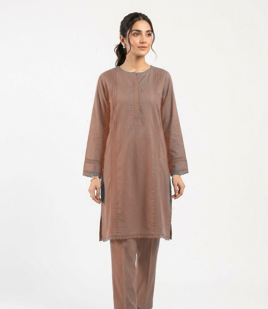 Classic Solid Color Cotton Kurta with Trouser - Women's Eastern Co-ord