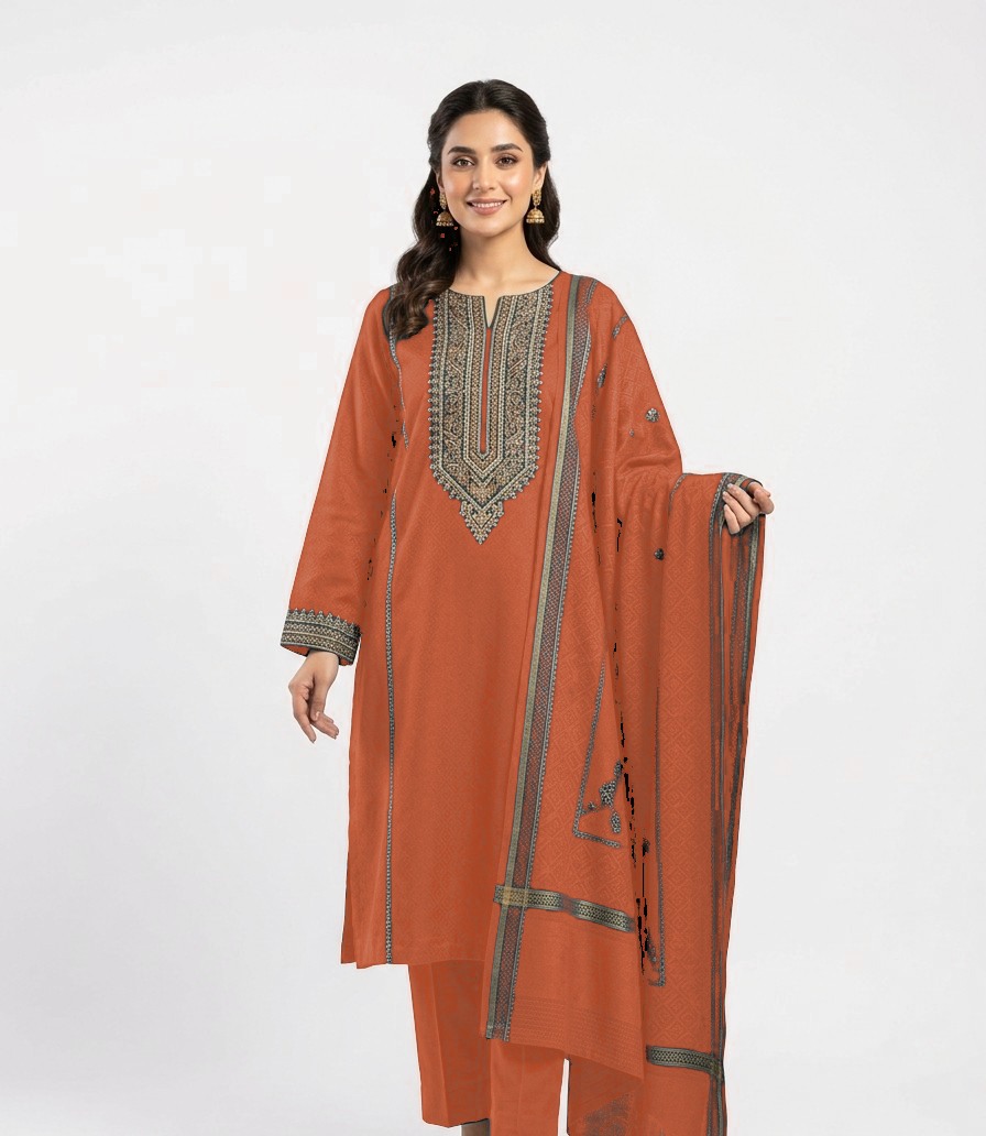 Designer Khaddar Winter Shalwar Qameez - Women's 3-Piece Winter Suit